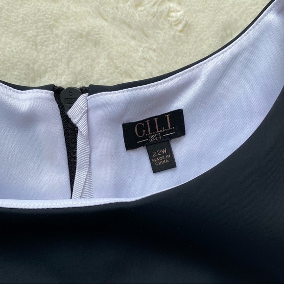 G.I.L.I plus size water color sheath dress Ponte scuba exposed zipper size 22 - Picture 9 of 11